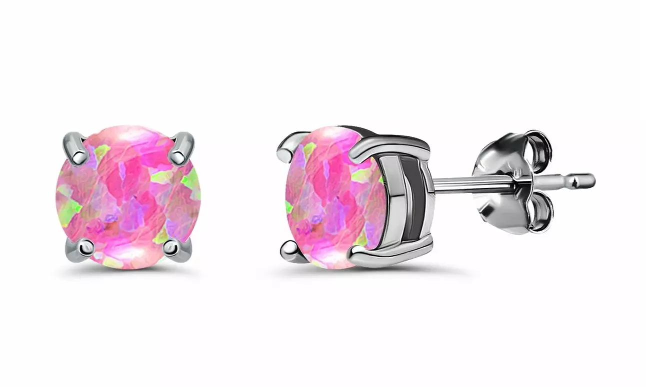 Birthstone Sterling Silver & 18KT Solitaire Stud Earrings 6mm, Round