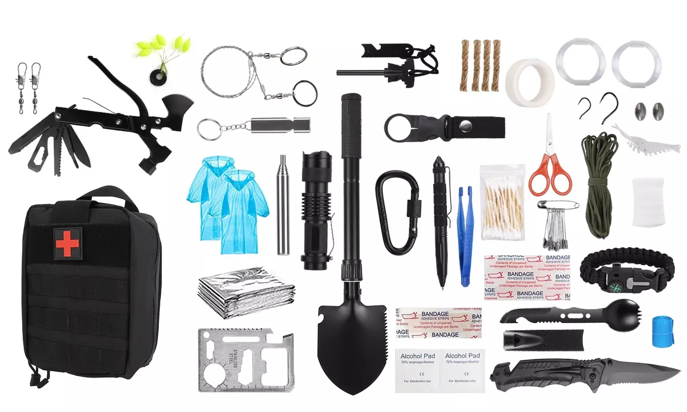 LakeForest 121-Piece Survival Kit with Emergency Gear and First Aid Essentials