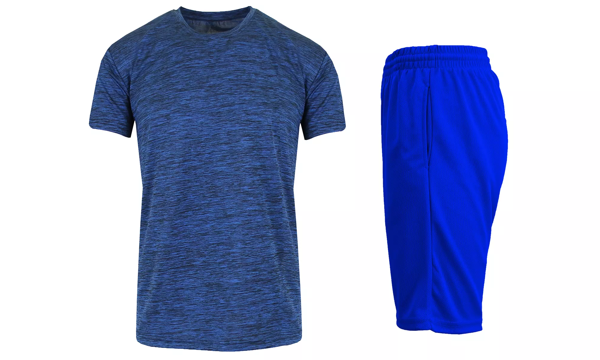 Men's Moisture Wicking Short Sleeve Tee & Mesh Shorts 2-Piece Top & Bottom Set