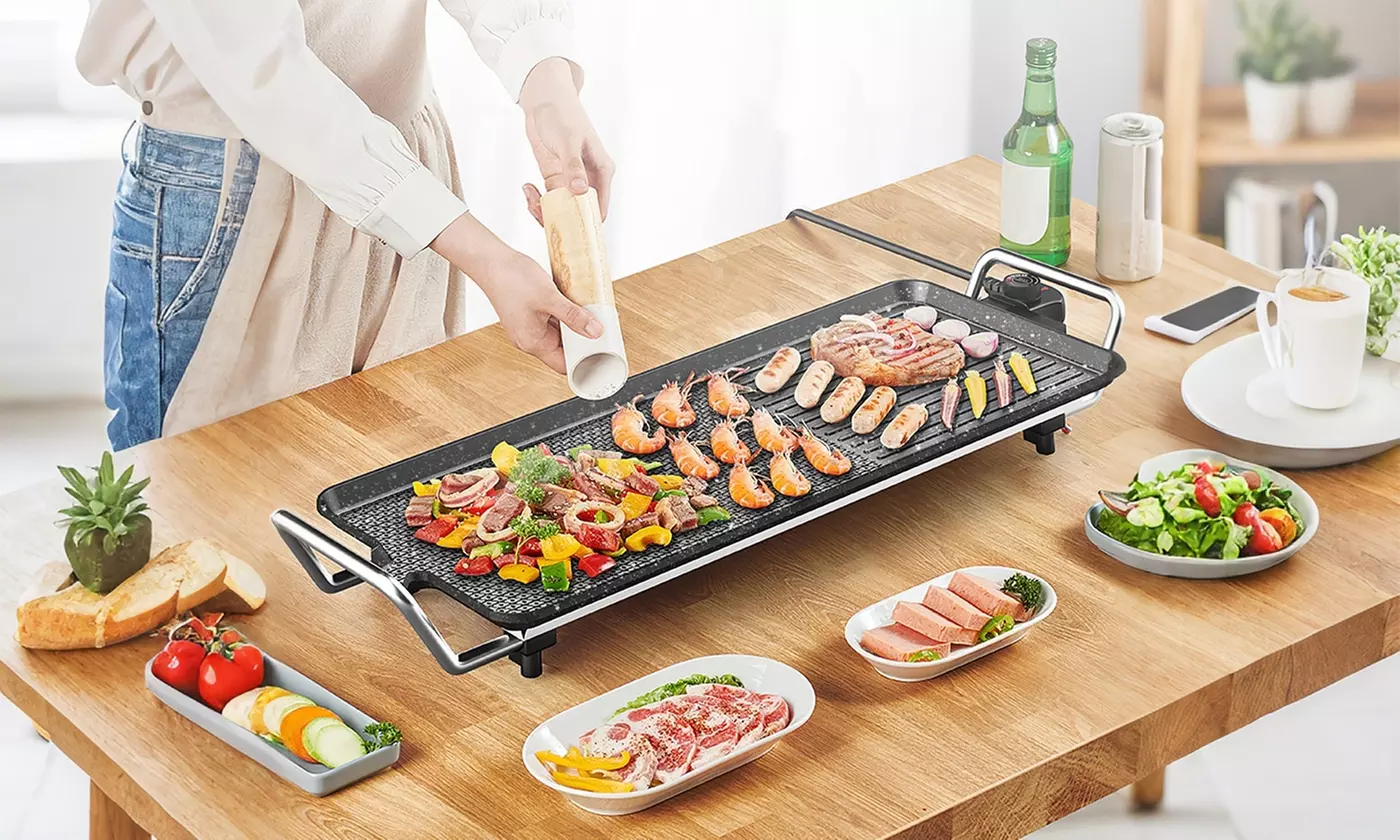 NewHome 1500W Electric Non-Stick BBQ Grill & Tabletop Griddle