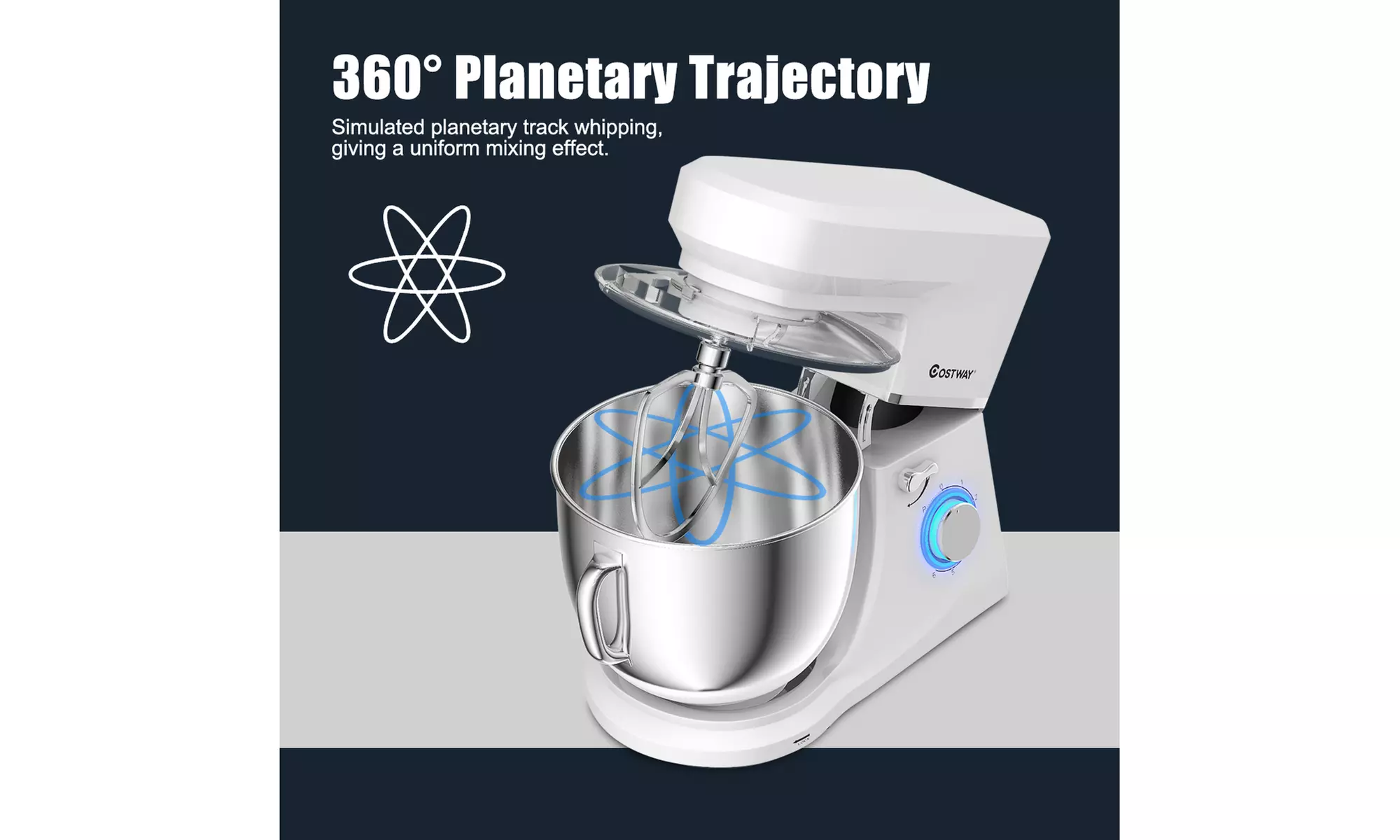 Costway Electric Food Stand Mixer 6 Speed 7.5Qt660W Tilt-HeadStainless
