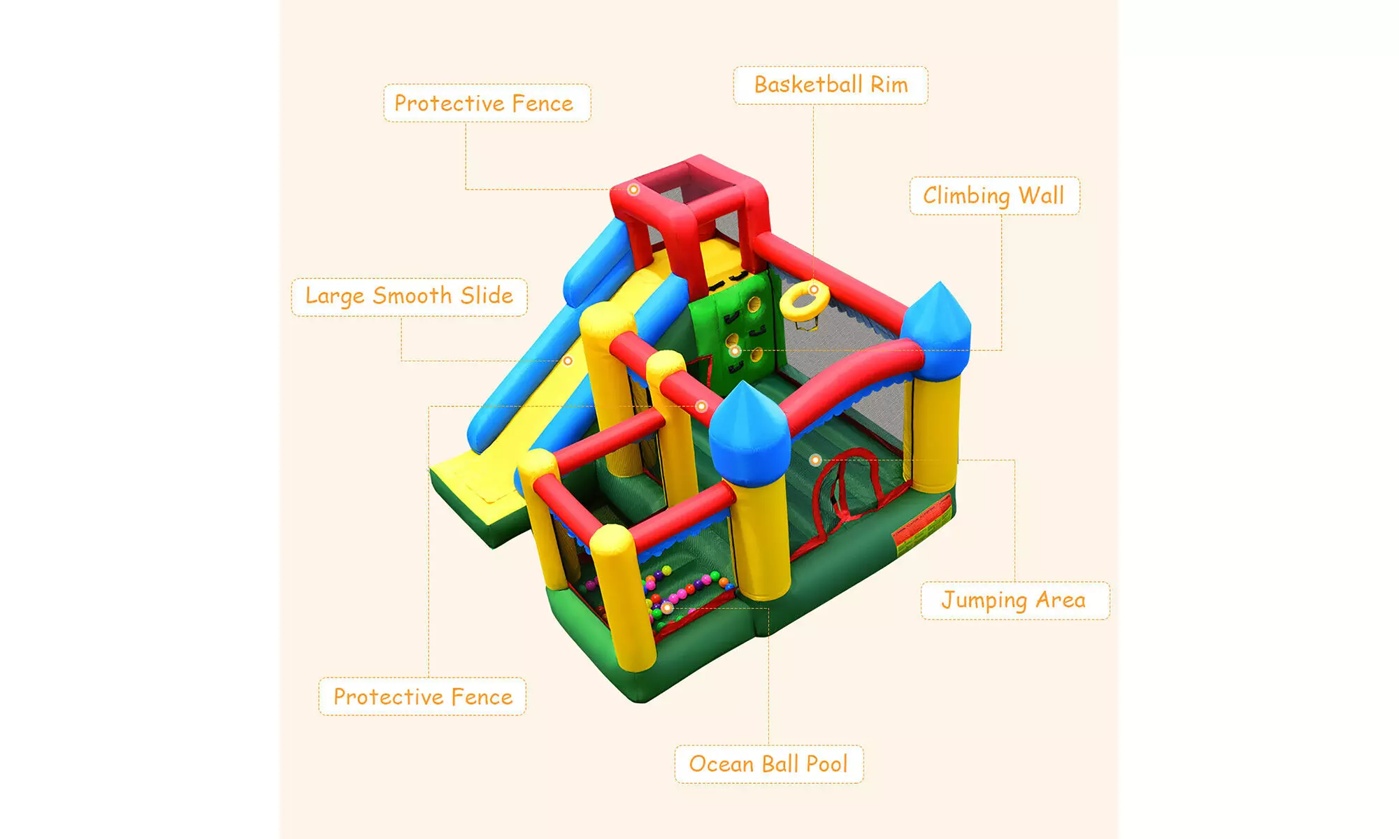 Costway Mighty Inflatable Bounce House Castle Jumper Moonwalk Bouncer