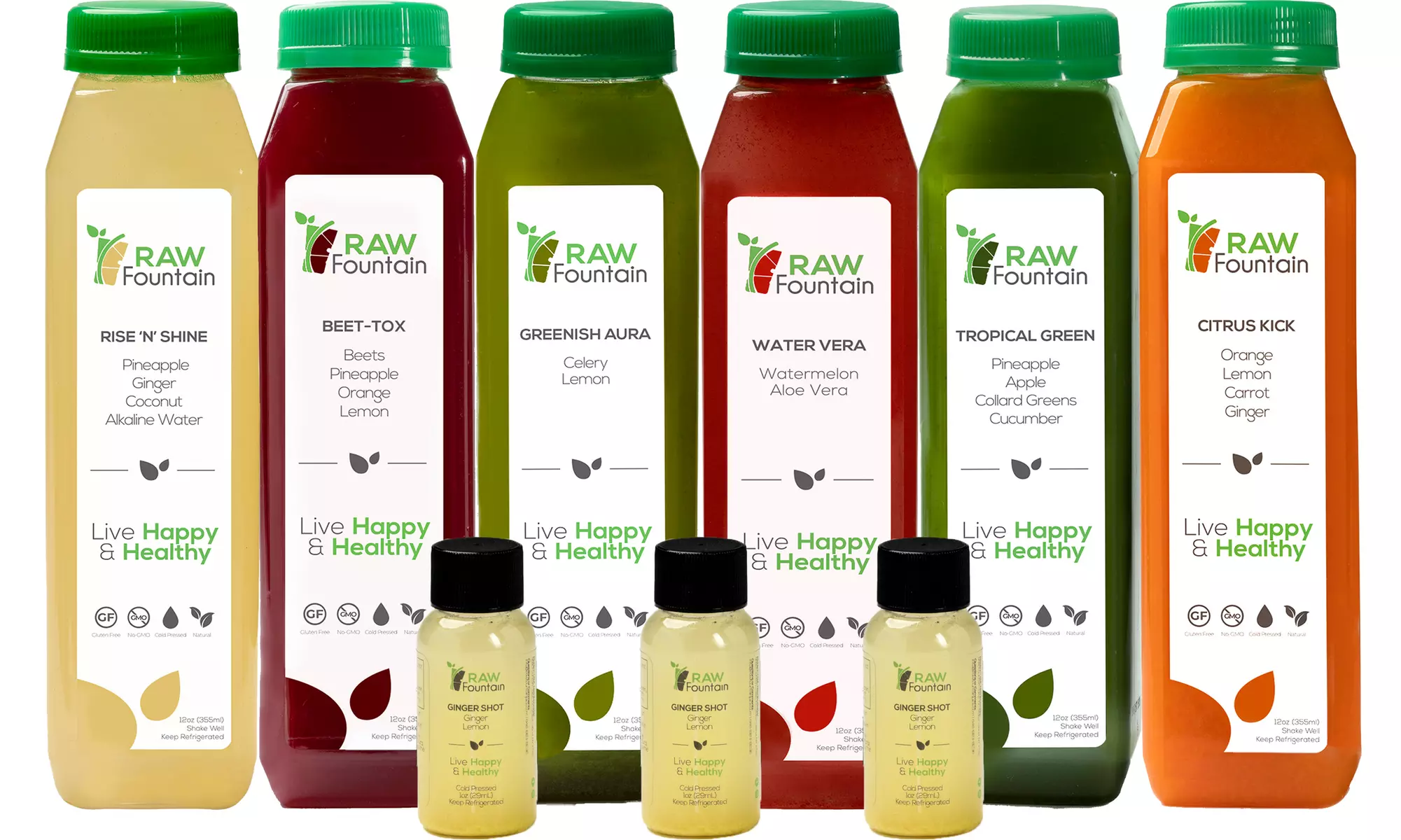 RAW Fountain Tropical Juice Cleanse Detox - All Natural & Cold Pressed 3 5 7 Day