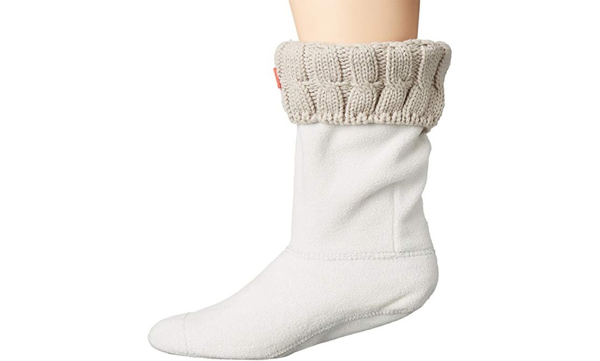 Image 4: Hunter Women's 6 Stitch Cable Rain Boot Socks - Short