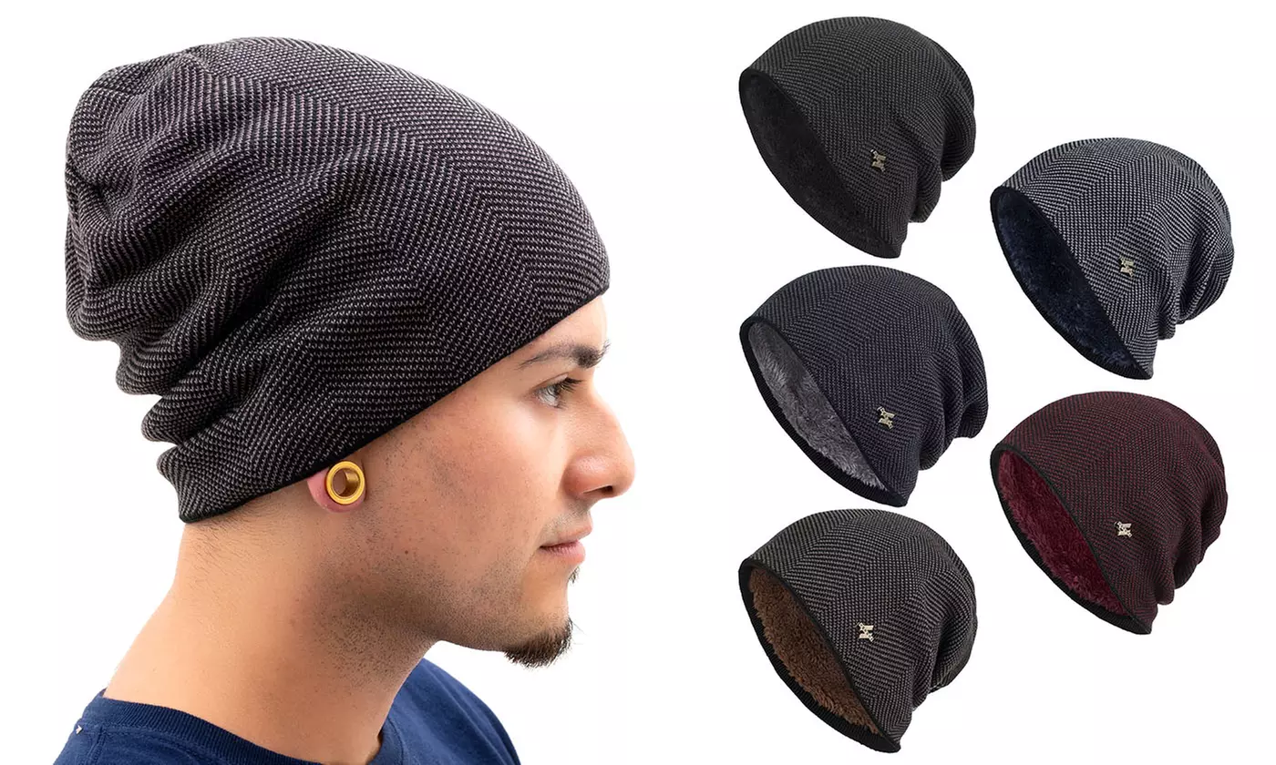 Men Women Knit Slouchy Baggy Beanie Oversize Winter Hat Ski Fleece Warm Cap - Primary Image