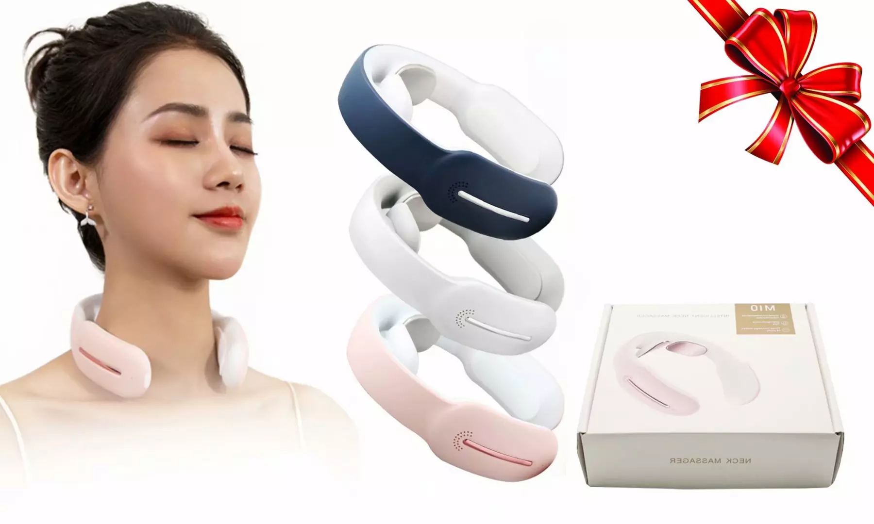 Portable Pulse Neck Massager Smart 15 Levels Deep Tissue Massager with Heat - Primary Image