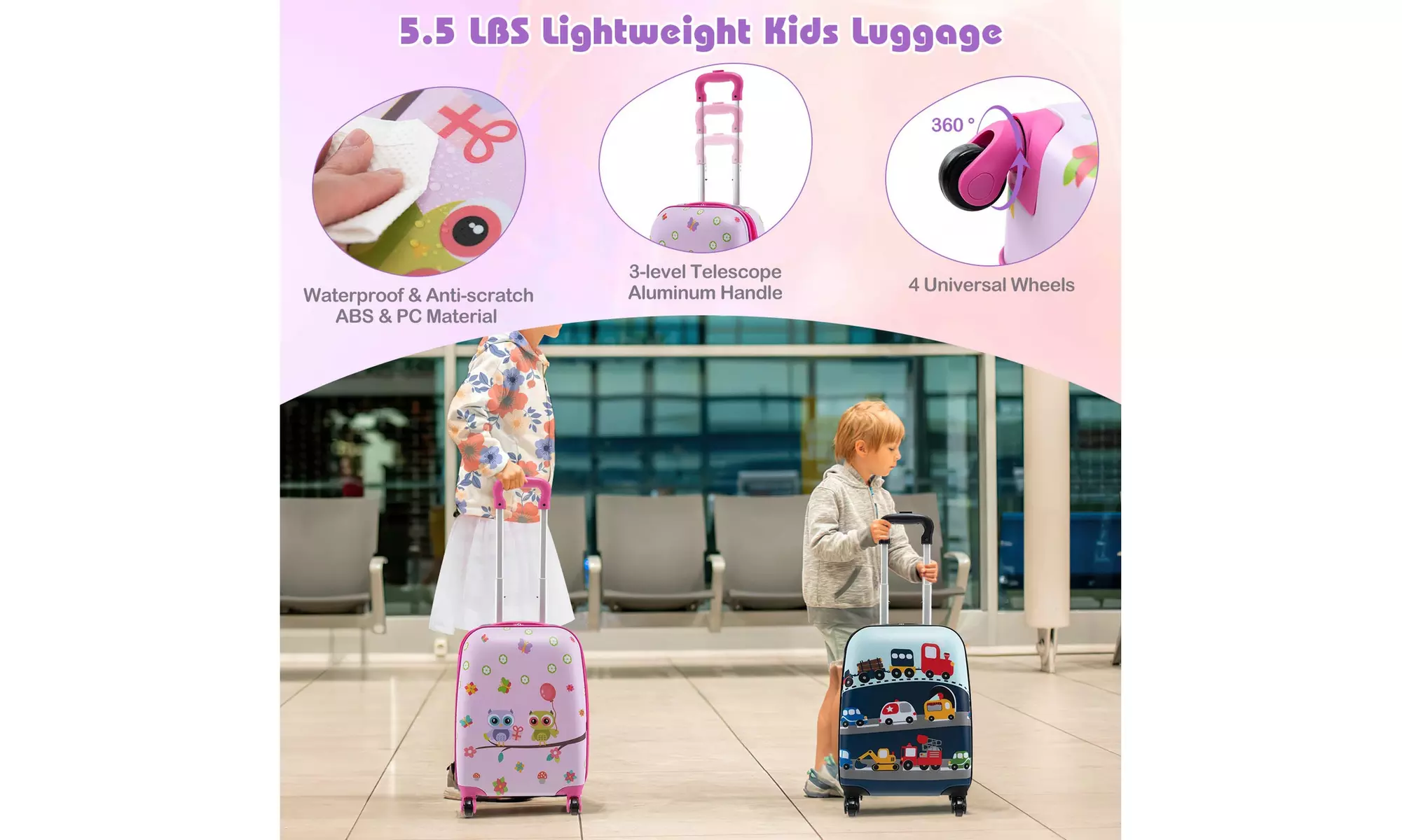 Costway Five-Piece Costway Kids Luggage Set 