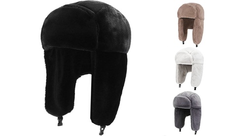 Ushanka Trapper Winter Hat With Earflap Warmer For Men & Women Khaki