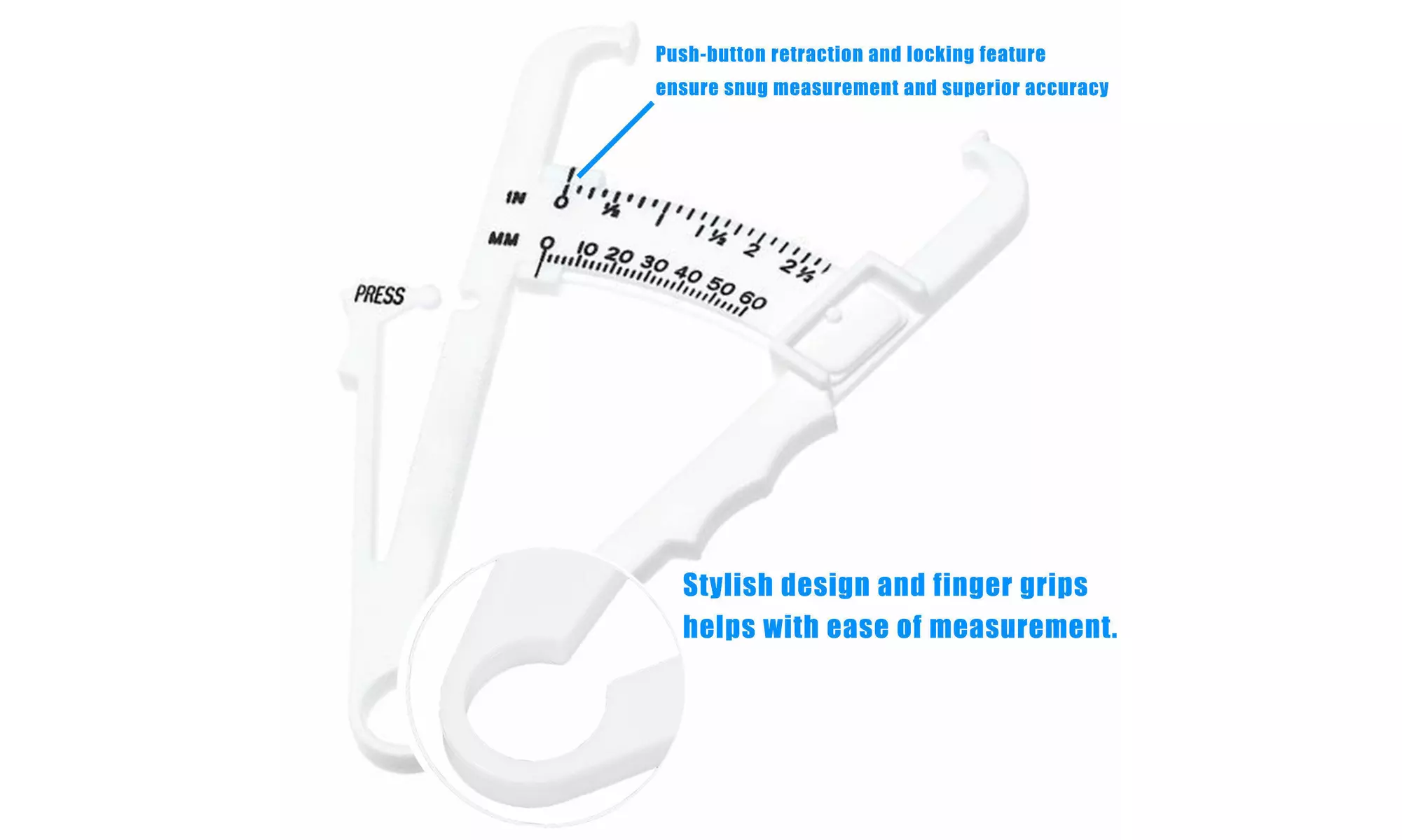 Body Accu-Measure Fat Caliper and Body Mass Measuring Tape - Second Medium