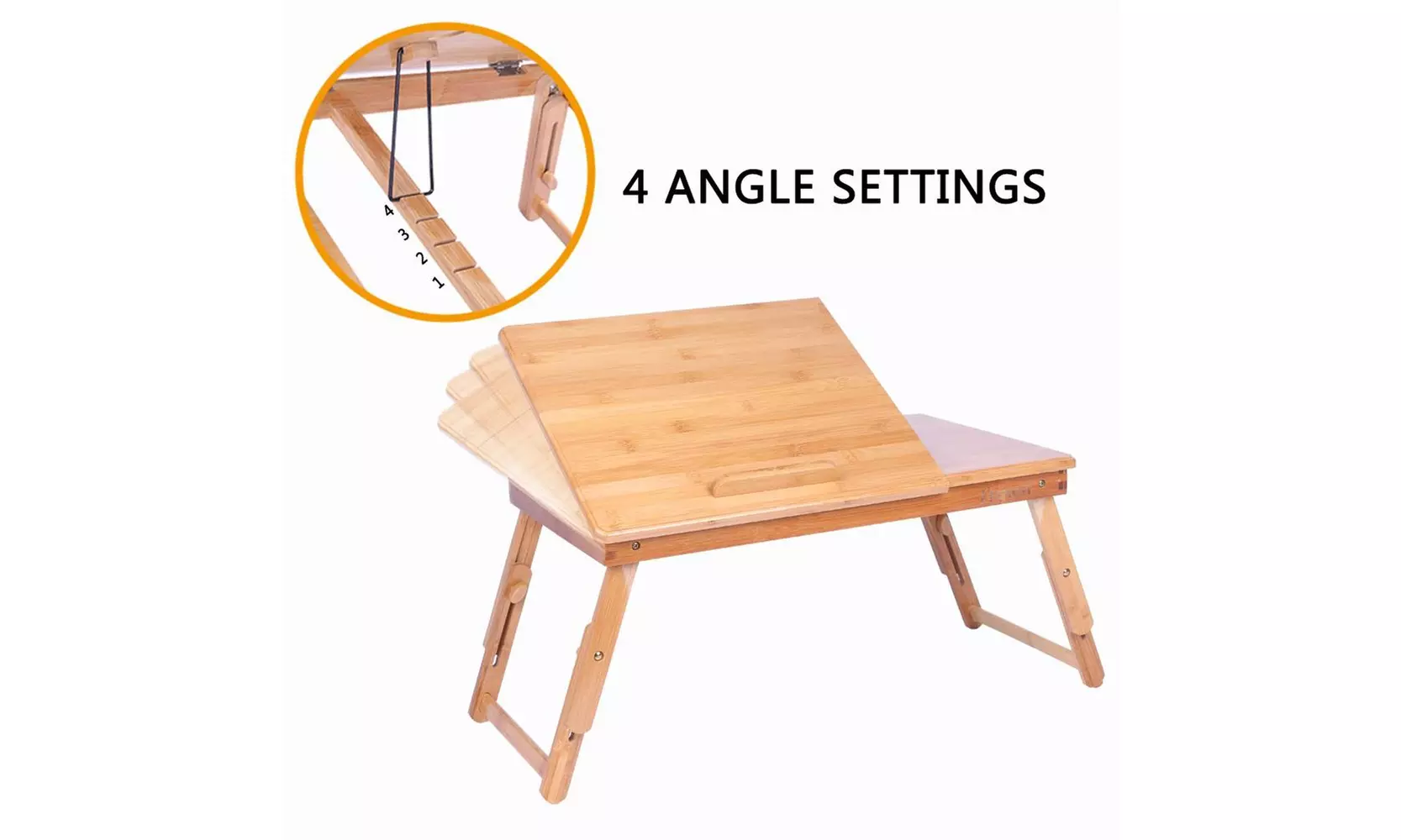 Portable Bamboo Laptop Desk Serving Bed Tray with Drawer - Primary Image