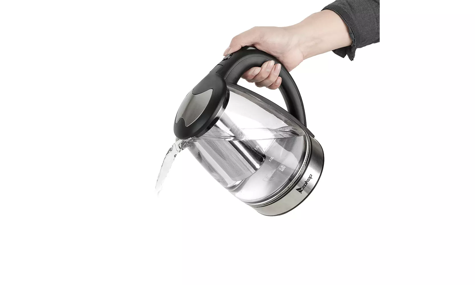 1.8L Electric Kettle Glass Kettle with Removable Tea Infuser