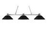 Zlite 314BN-SMB 3 Light Island Billiard Light With Stepped Matte Black Metal Sha