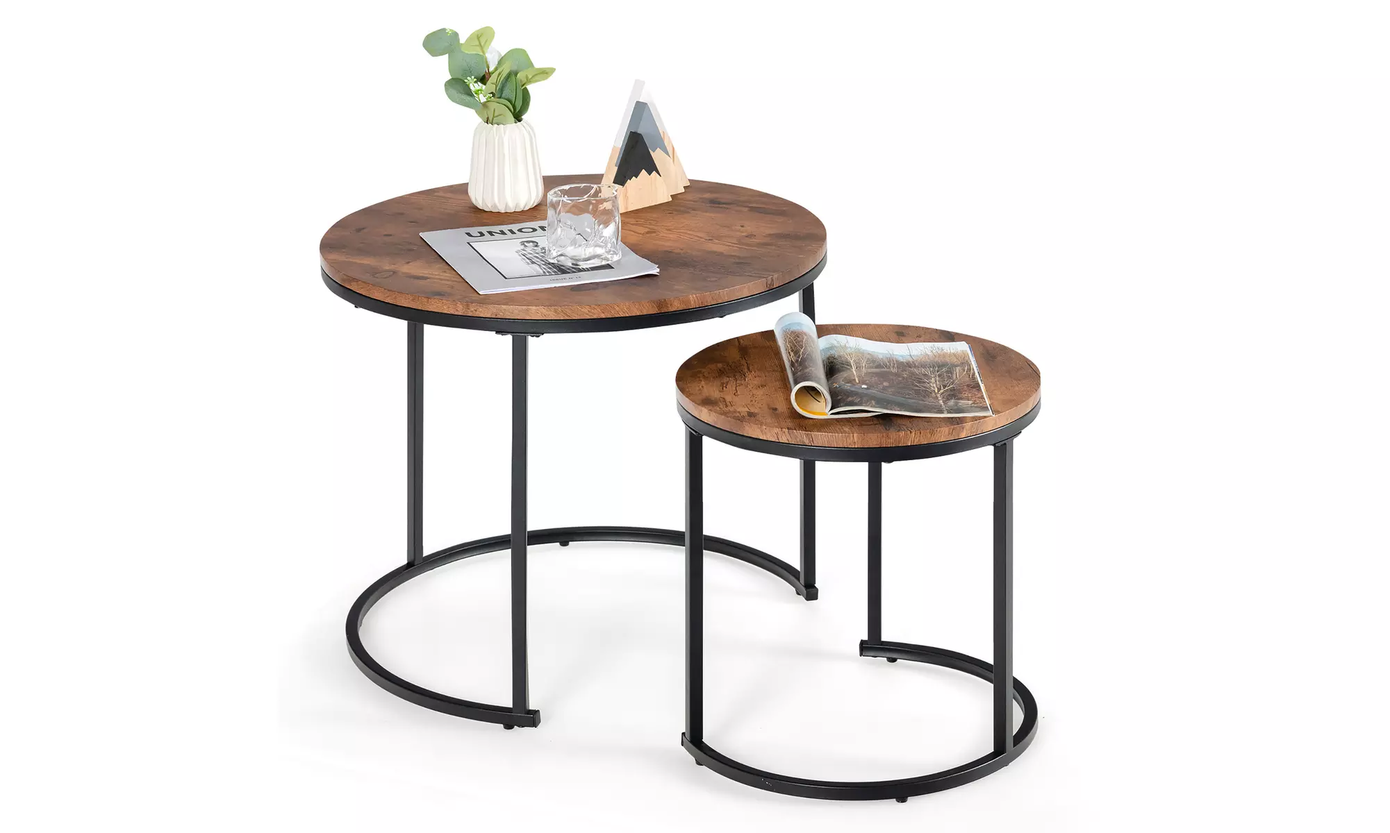 Set of Two Costway Nesting Coffee Side Tables