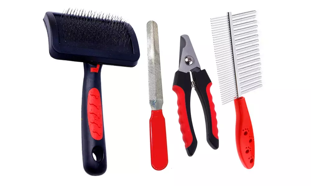 4pc Pet Grooming Set - Primary Image