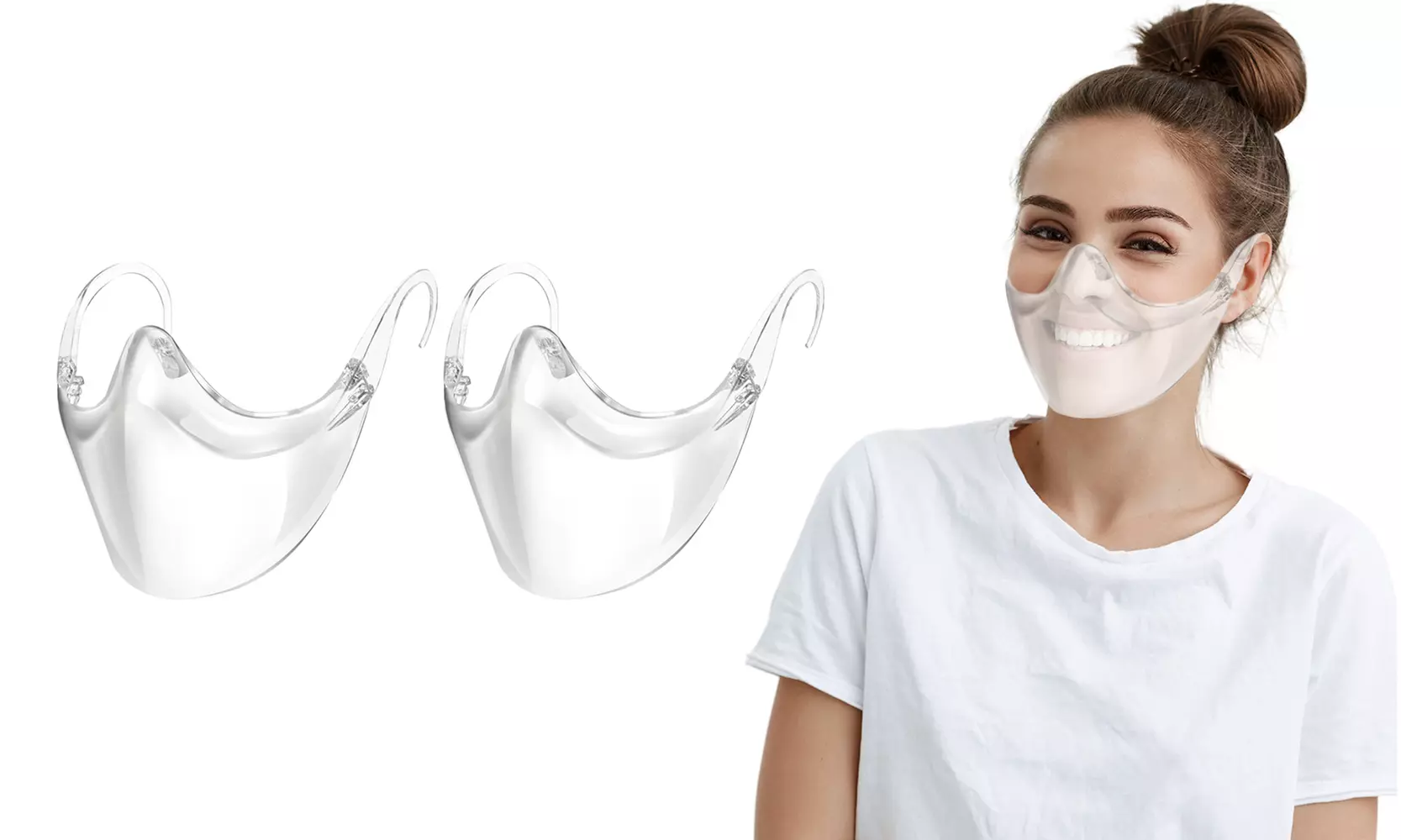 2-Pack: Transparent and Breathable Clear Face Shield Mask - Primary Image
