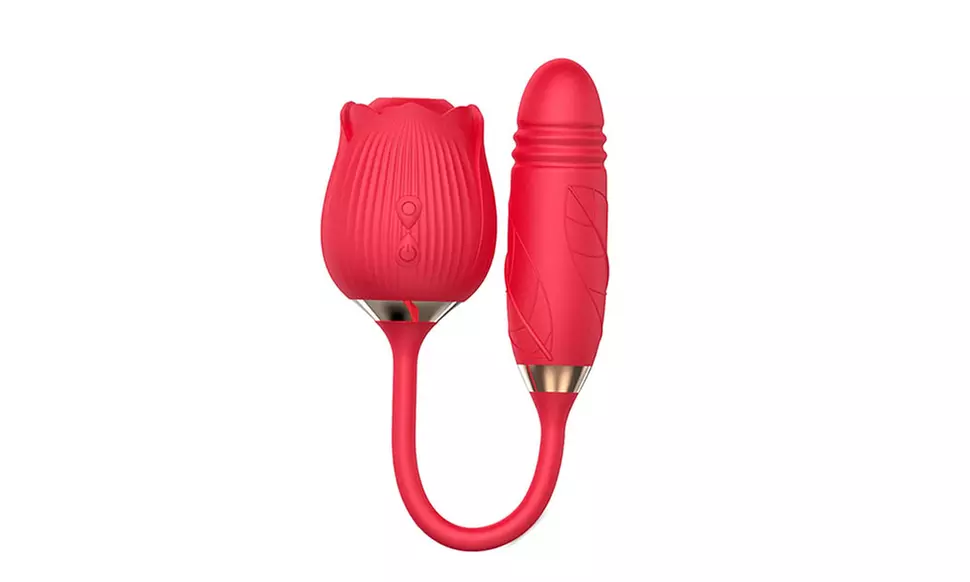 2 in 1 Dual Rose Vibrator Sucking Clitoral G-spot Sex Toy 10 Speed 