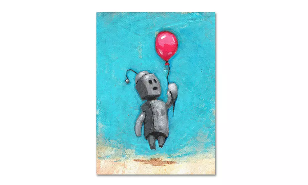 Craig Snodgrass 'Robot With Red Balloon' Canvas Art - Second Medium