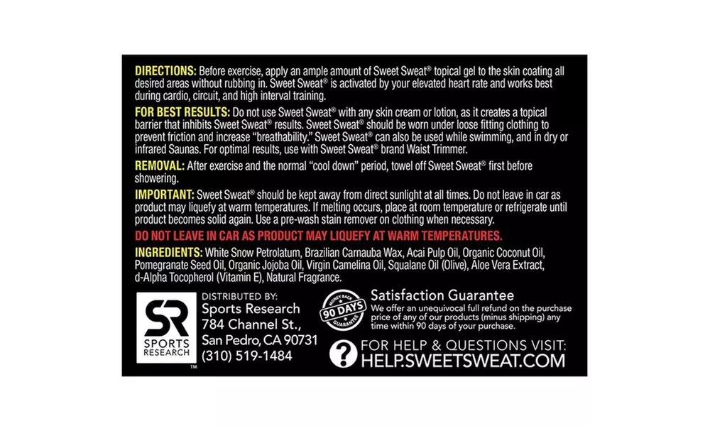 Sports Research Waist Trimmer Belt with Sweet Sweat Sample Pack - Second Medium