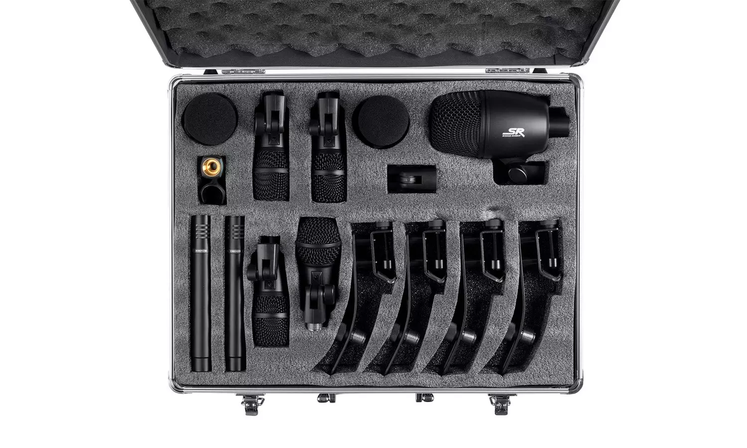 Stage Right by Monoprice 7 piece Drum and Instrument Mic Kit with Mounts & Case - Primary Image