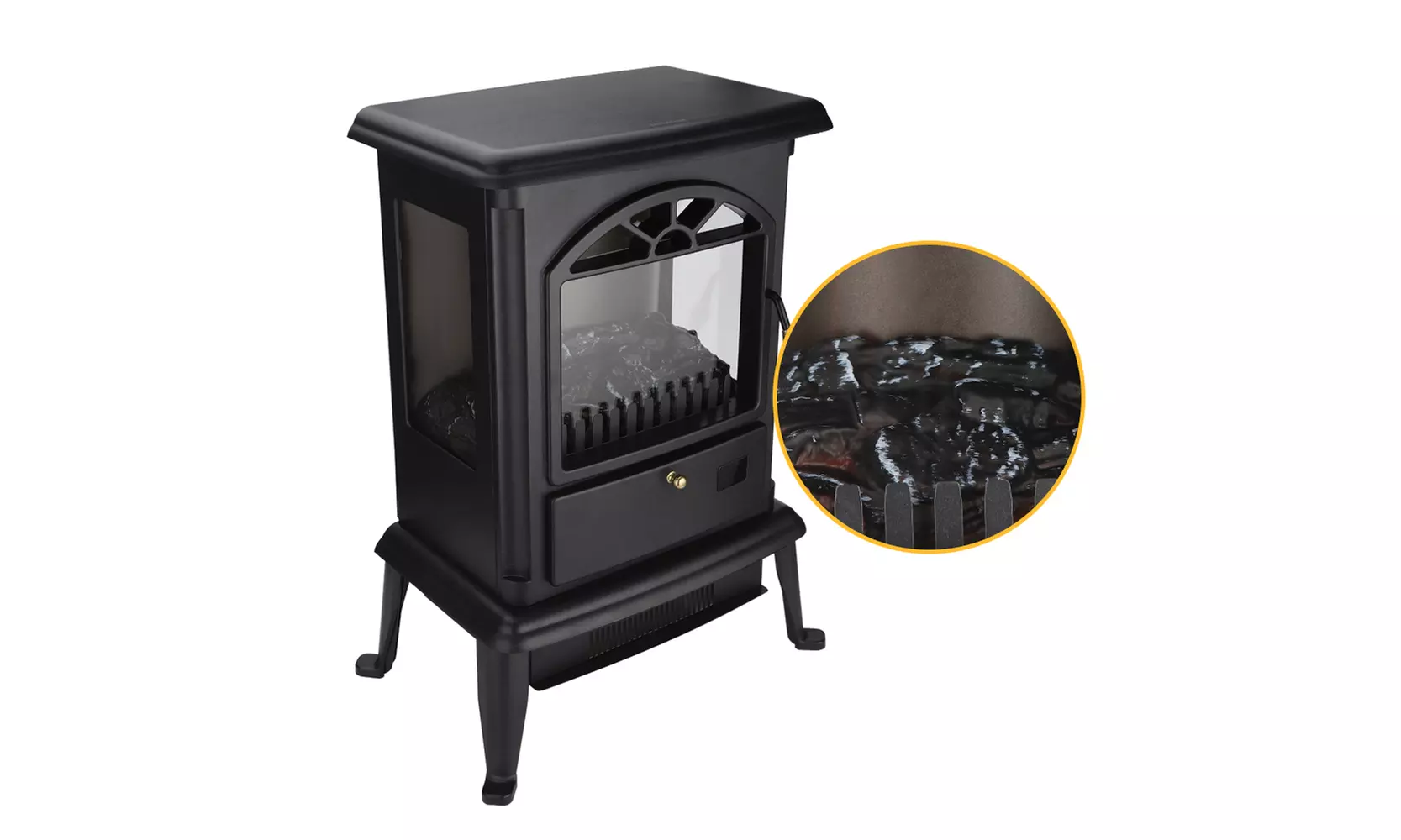 3D Electric Stove ,1500W Electric Fireplace with Life-like Flame & Sparks