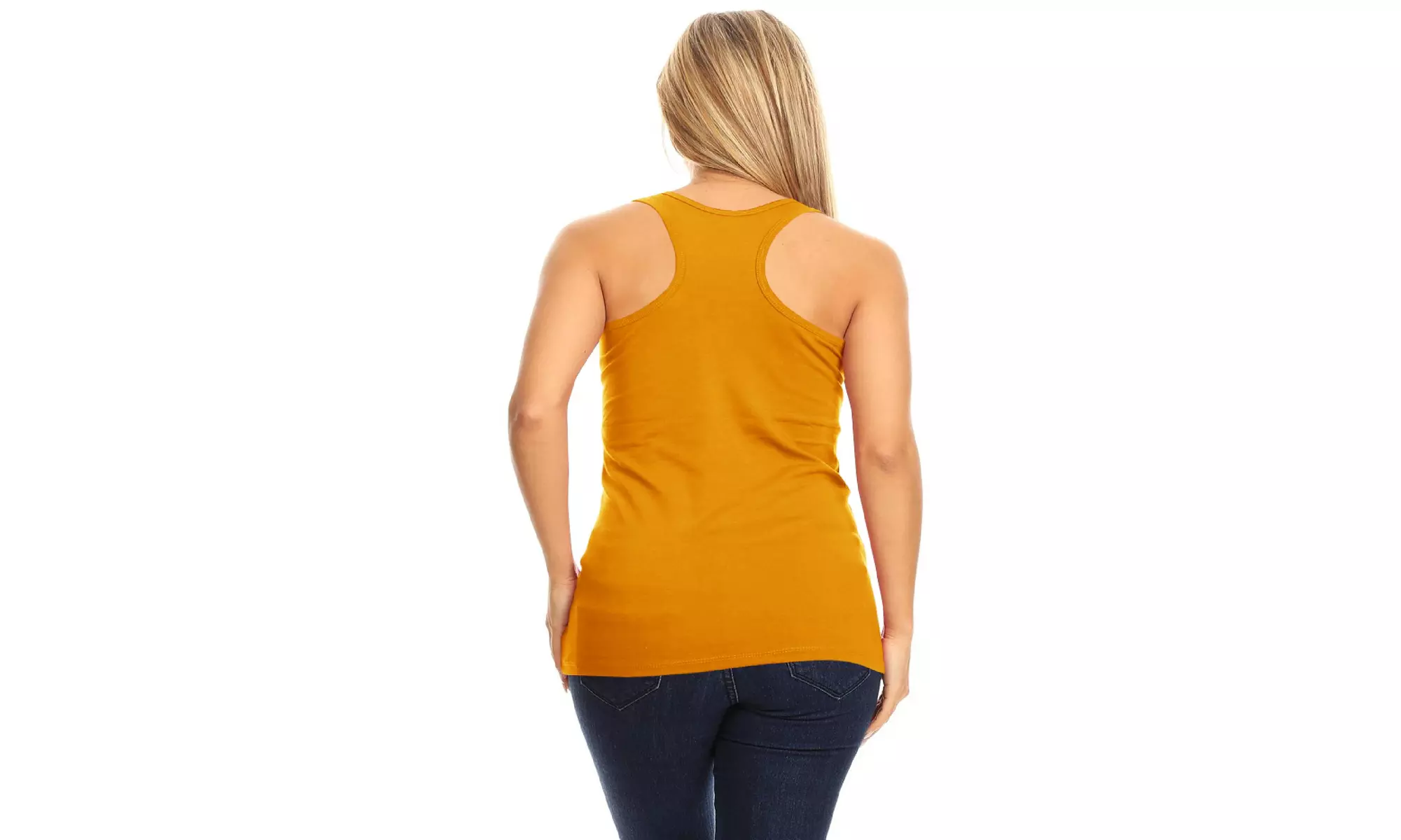 Basic Solid racerback tank top with scoop neck