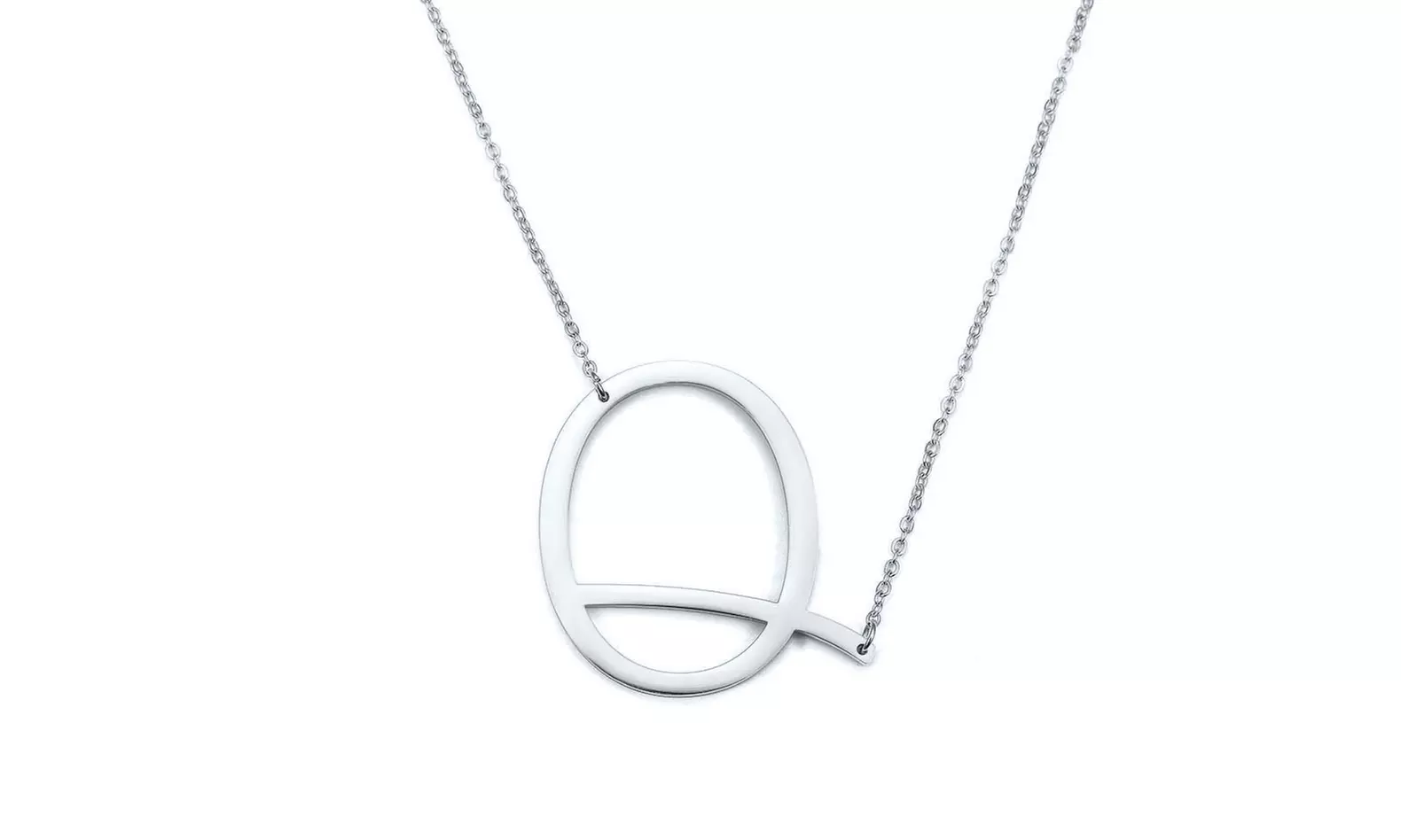 LESIES Big Letter Necklace Stainless Steel Initial Pendant