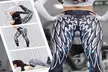 New Women Angel Wing Feather Printed Gym Workout Fitness Yoga Pants - Second Medium