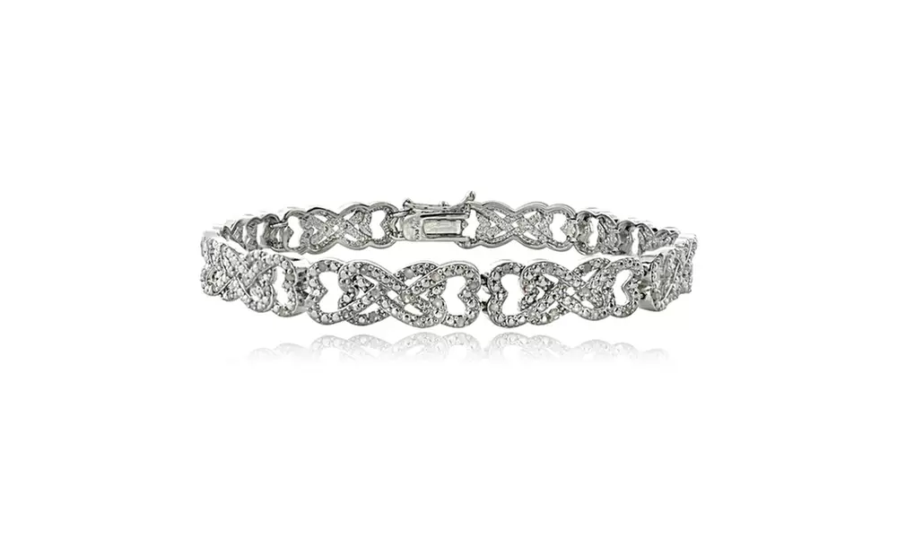 1.00 Carat Diamond Intertwining Heart Infinity Tennis Bracelet - Primary Image