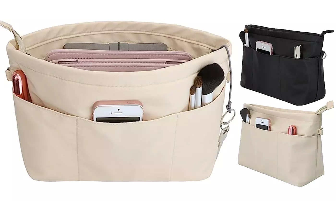 13 Pockets Travel Pouch Purse Organizer Insert Tote Handbag Pocketbook Inserts
