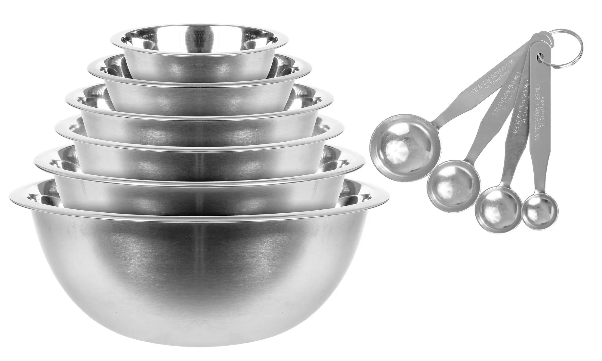 Meal-prep Stainless Steel Mixing Bowl Set -Serving Bowl Set - Primary Image