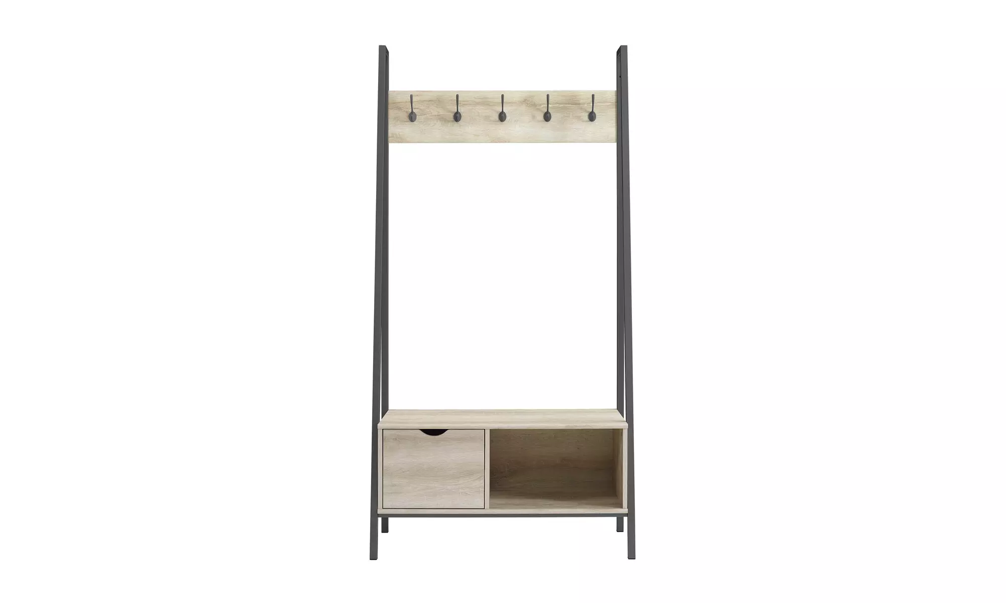 Offex 72" Angled Side Metal and Wood Hall Tree - Primary Image