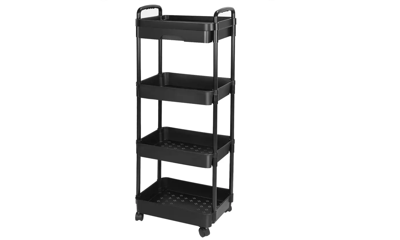 NewHome 3-Tier/4-Tier Rolling Storage Cart Mobile Shelving Unit Utility Cart