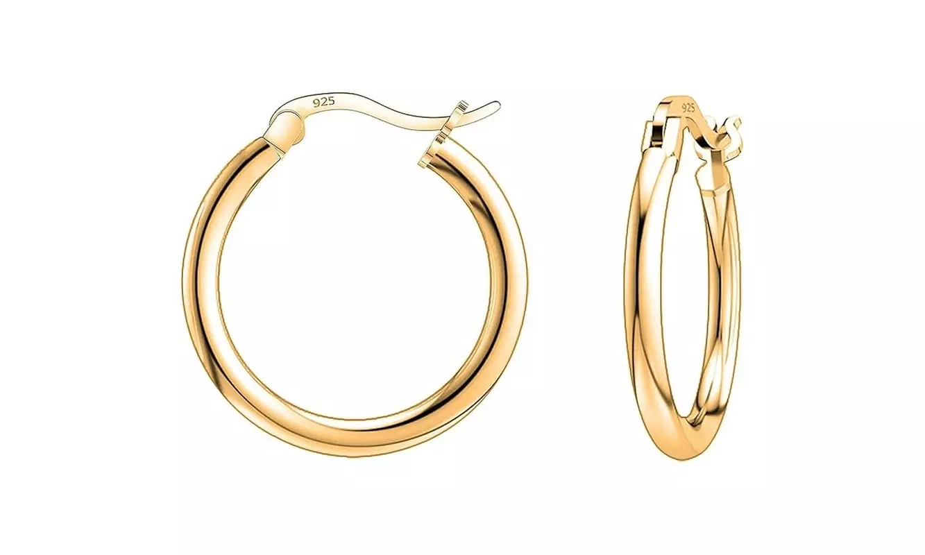 2MM French Lock Hoop 925 Sterling Silver Earrings - 10MM-65MM 