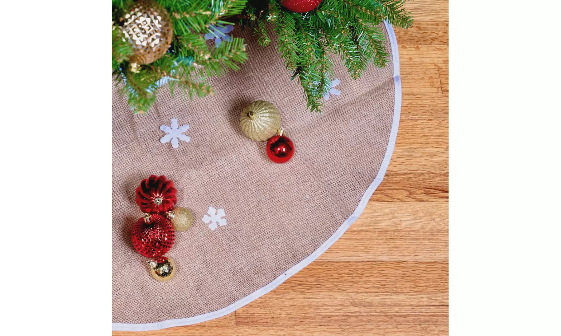 Merry & Bright Holiday Christmas Tree Skirts with Festive Design