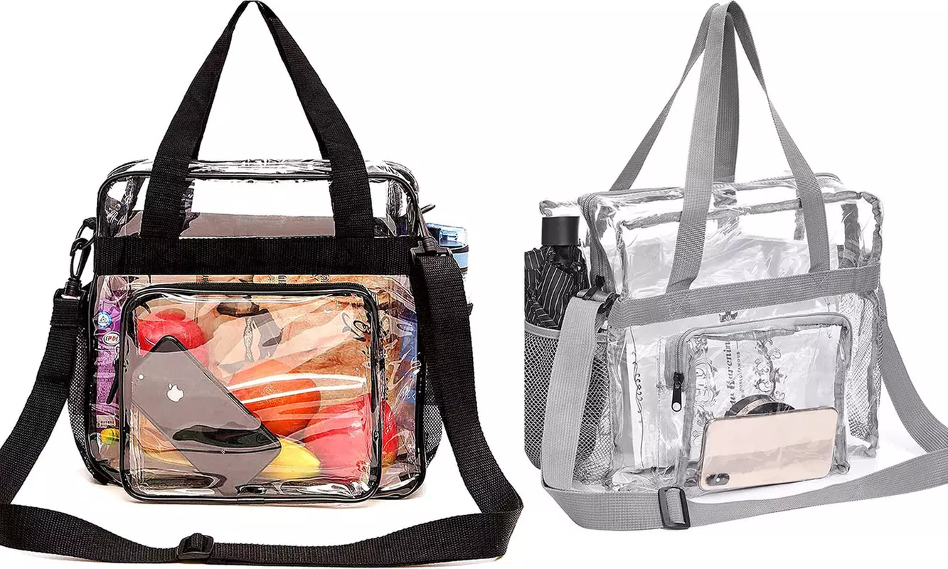 Stadium Approved Clear Crossbody Bag with Strap for Concert Sports Event - Primary Image