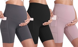 Women's Maternity Yoga Shorts Summer Workout Running Active Pants