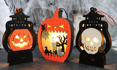 Halloween Pumpkin Lamp Lantern Flameless Hanging Garden Decor Skull Halloween Lanterns