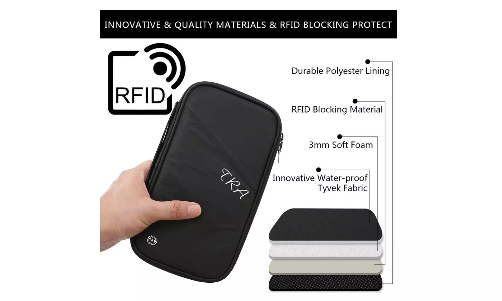 Family Passport Holder Wallet with RFID Blocking with BONUS