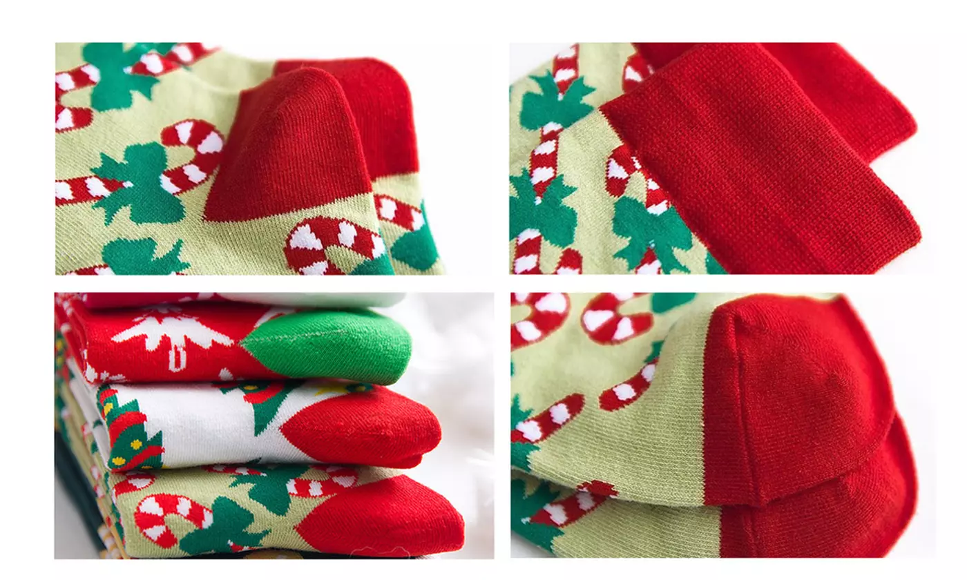 4 Pack Christmas Socks Gift One Size