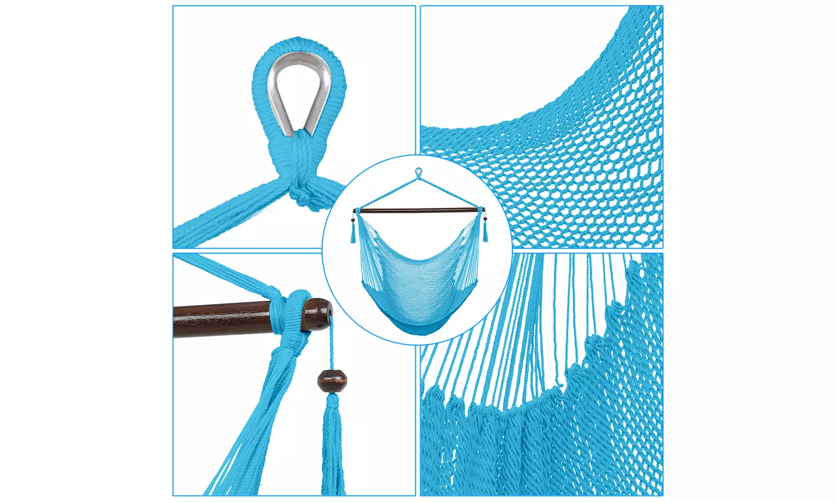 Light Blue Hammock Chair Swing Seat Hanging Chair - Second Medium