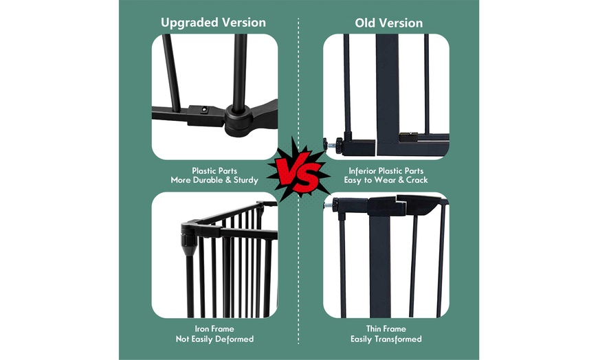 Image 10: Multifunction 8 Panel Metal Gate Baby Pet Fence Safe Playpen