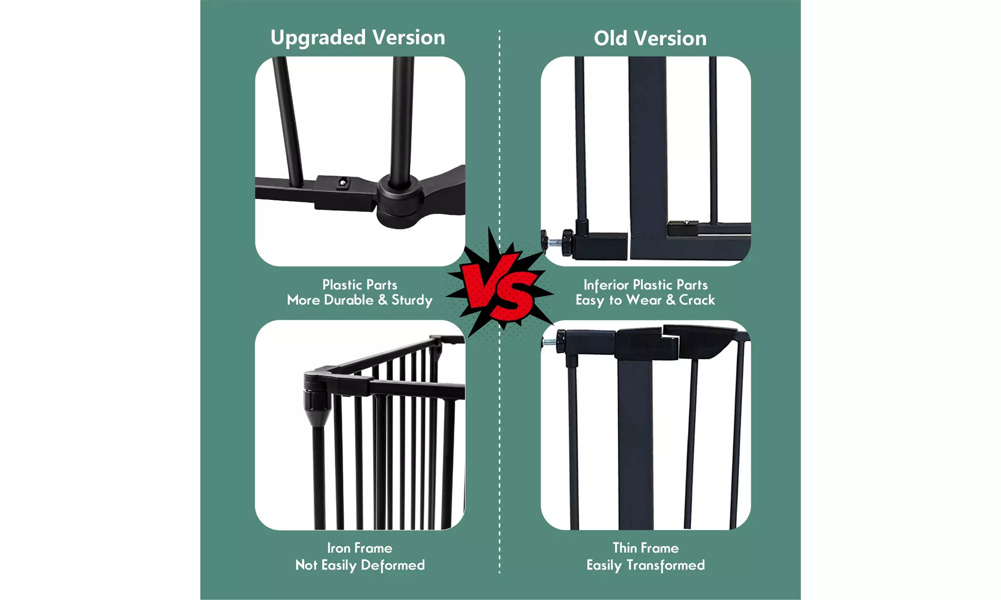 Multifunction 8 Panel Metal Gate Baby Pet Fence Safe Playpen