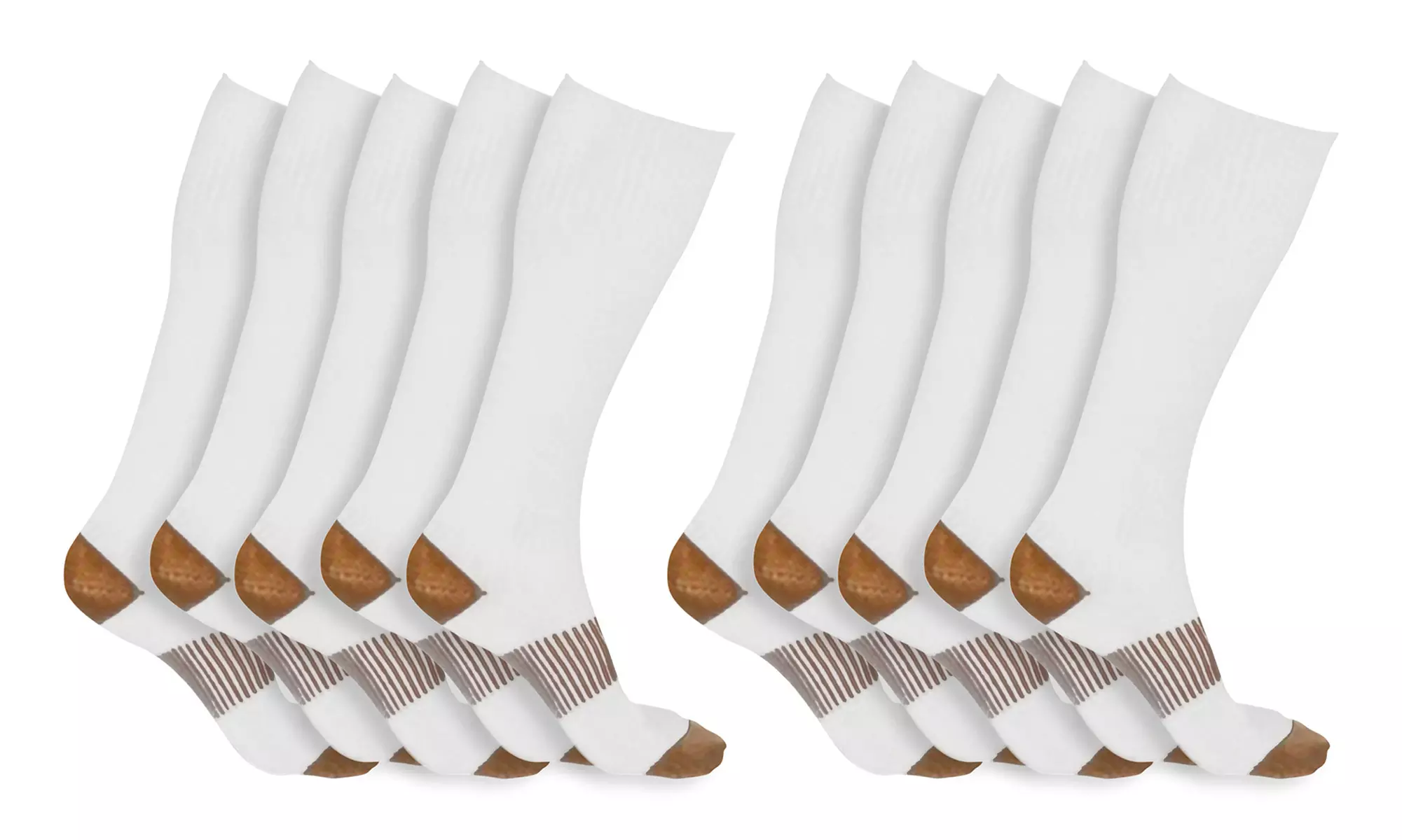 Unisex Copper-Infused High Energy Compression Socks (5 Pairs)