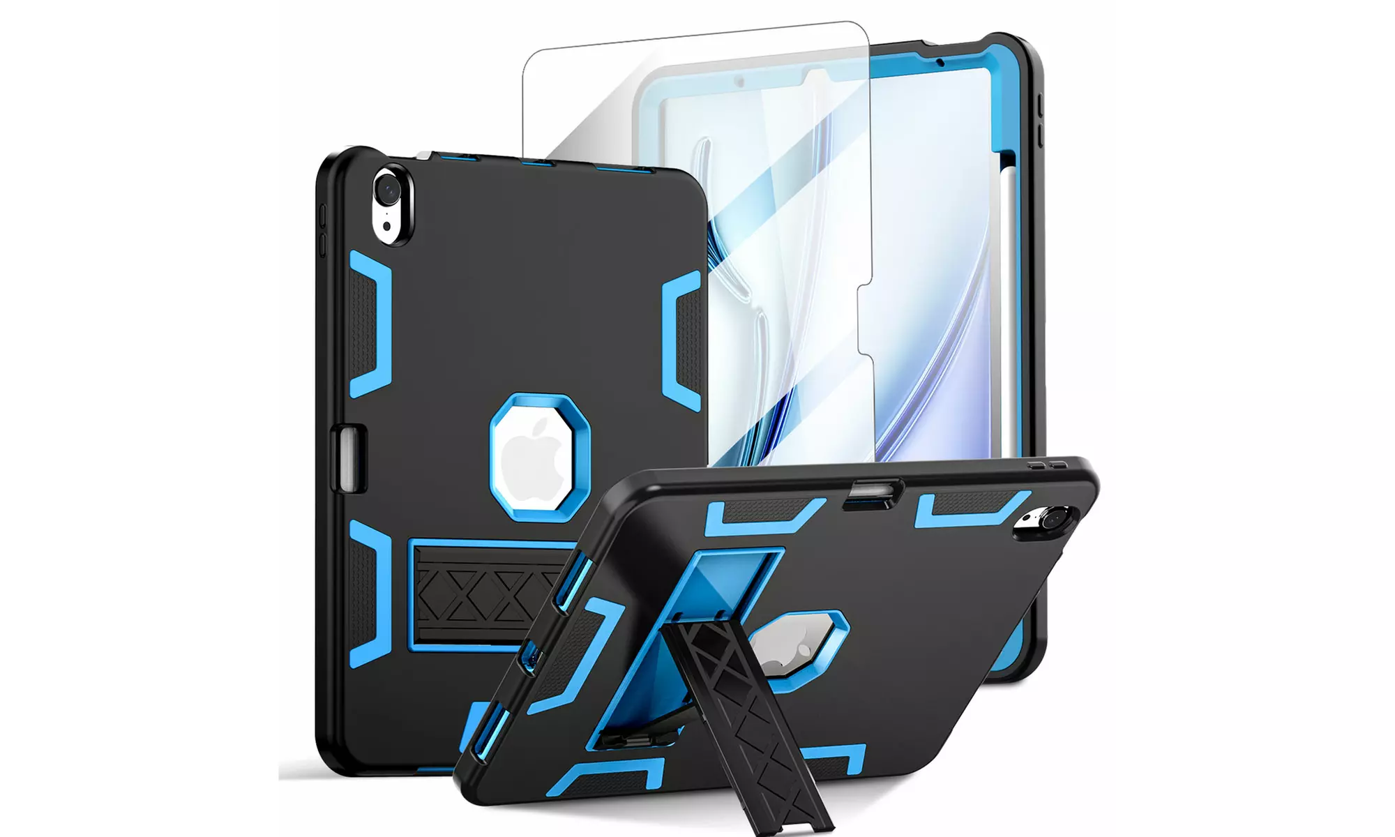 For iPad Air 11-inch(M2) 2024 Case Shockproof Heavy Duty Stand Screen Protector