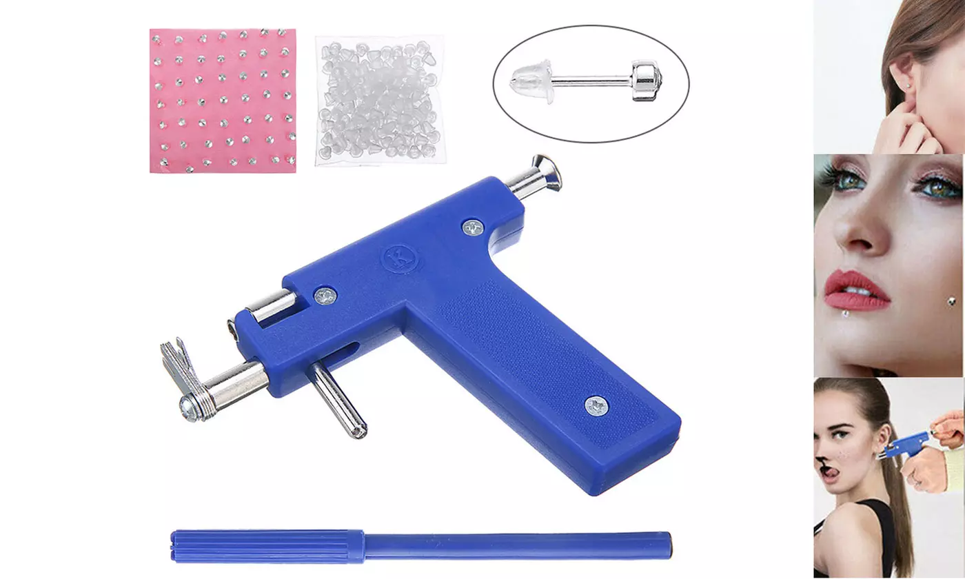 Ear Piercing Kit Stainless Steel Body Ear Piercing Tool Set with 98 Studs