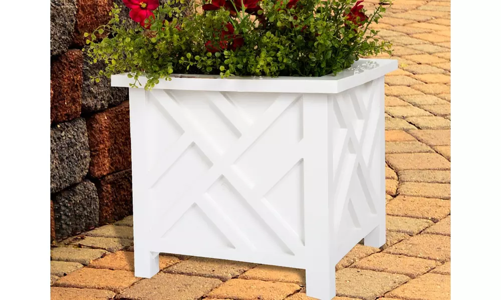 Pure Garden Lattice Box Planter - Primary Image
