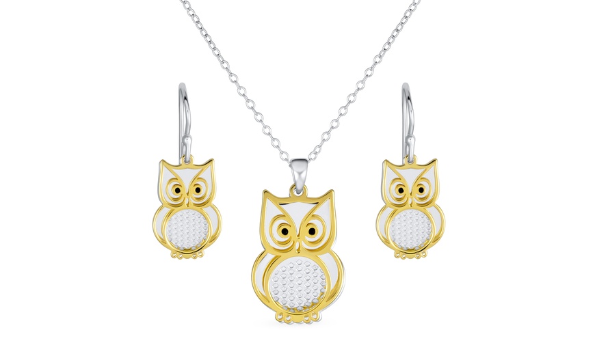 owl earrings and necklace