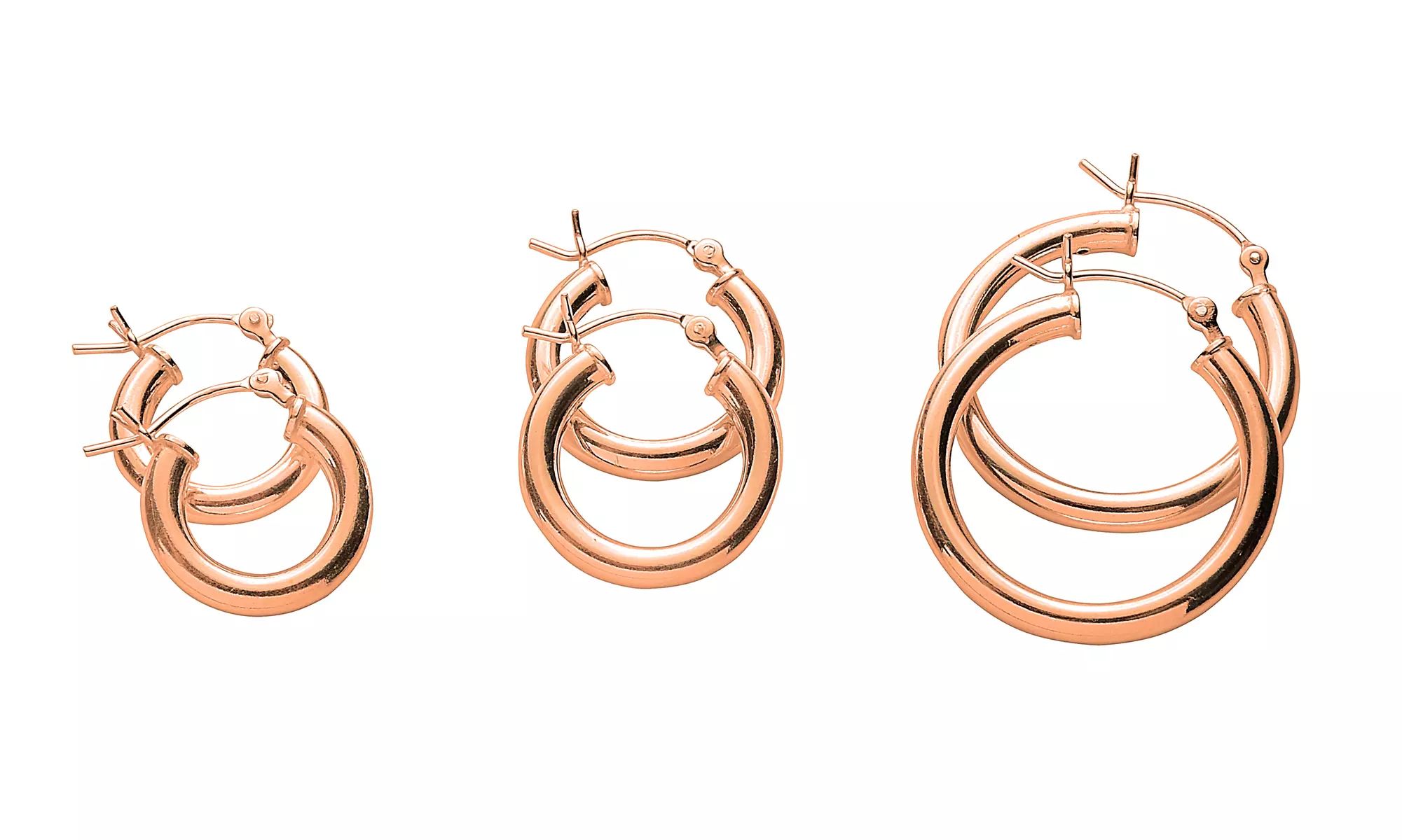 3 Pack Italian Hoop Earrings in sterling silver