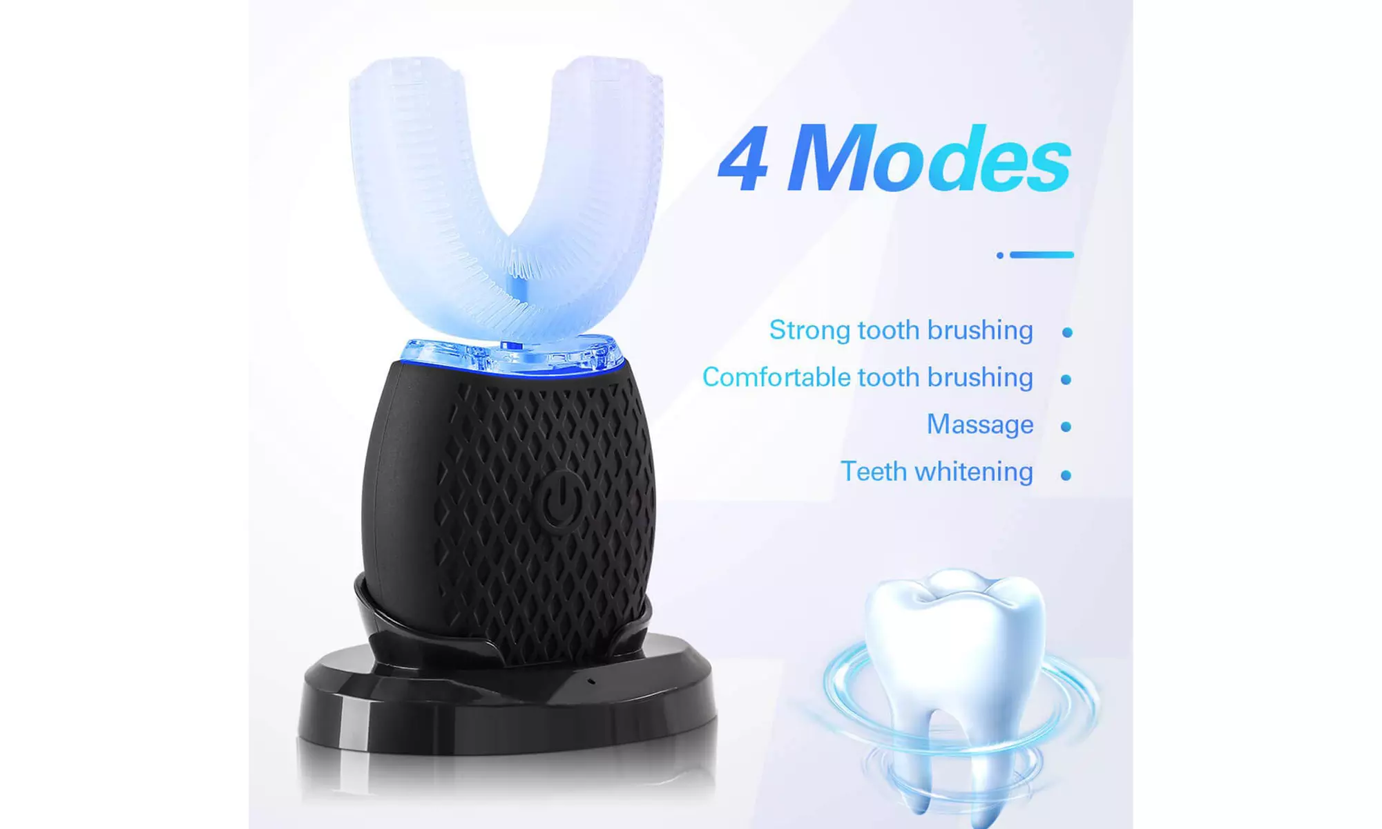U Shaped Toothbrush Adults Portable 360 Degree Ultrasonic Electric Toothbrush