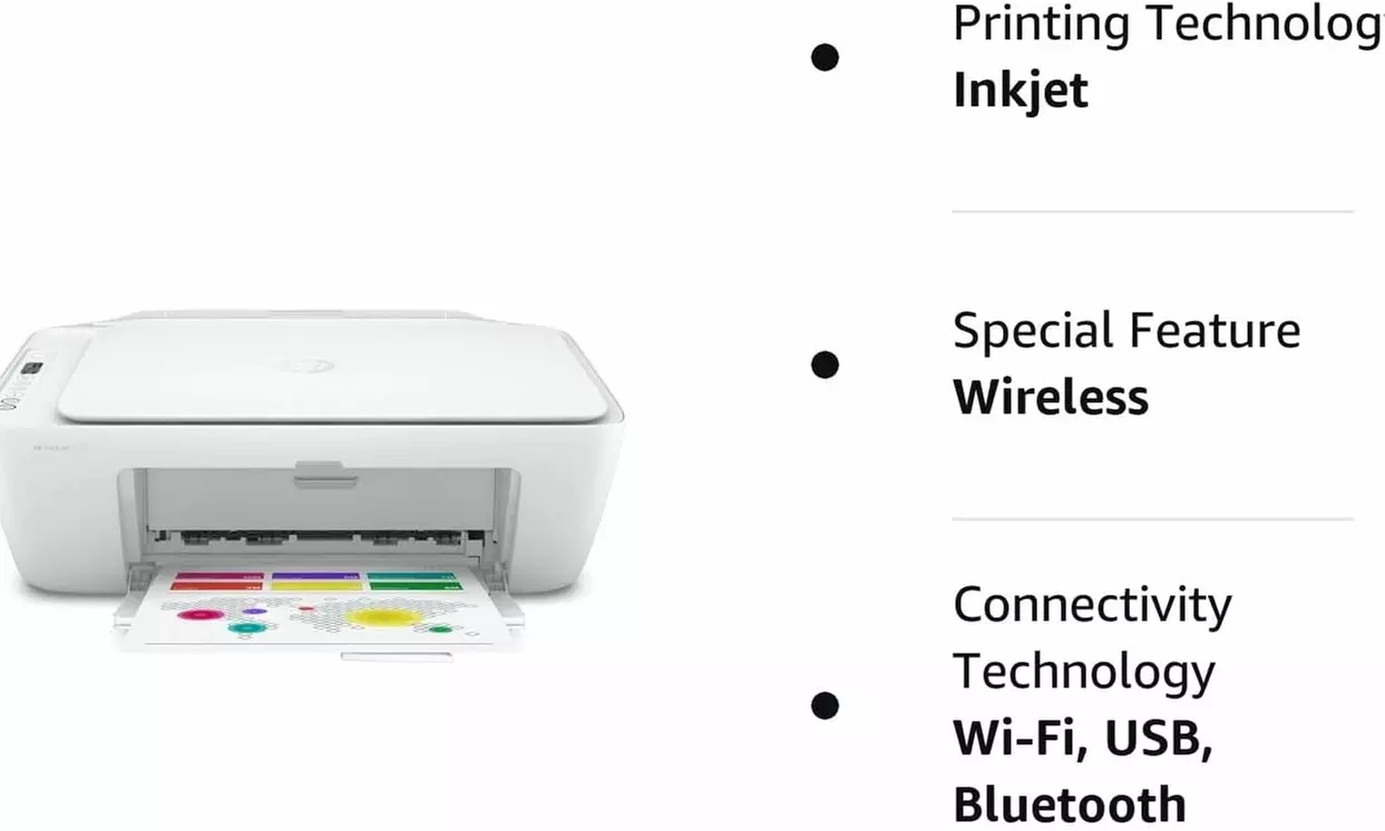 HP DeskJet 2752 All-in-One Printer NO INK (White) - Refurbished - Second Medium